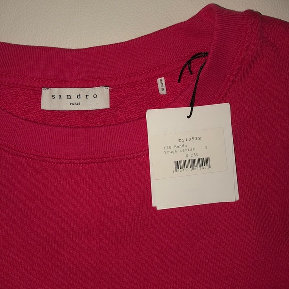 Sandro Paris “Happening” Sweater, $250 (+ $24 CA tax) Sz 3 (L/XL) n Fuchsia, Red - Picture 2 of 16